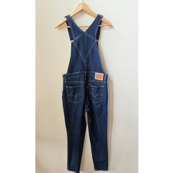 Free People Levi's Medium Blue Straight Leg Denim Overalls Size Medium 29 30 - Picture 5 of 9